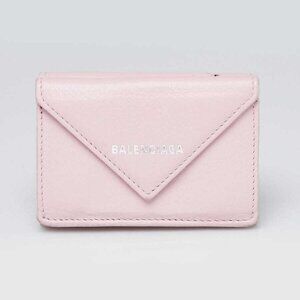 Balenciaga Light Pink Leather Papier Mini Wallet